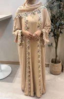 Floral Lace Abaya Set - Blush