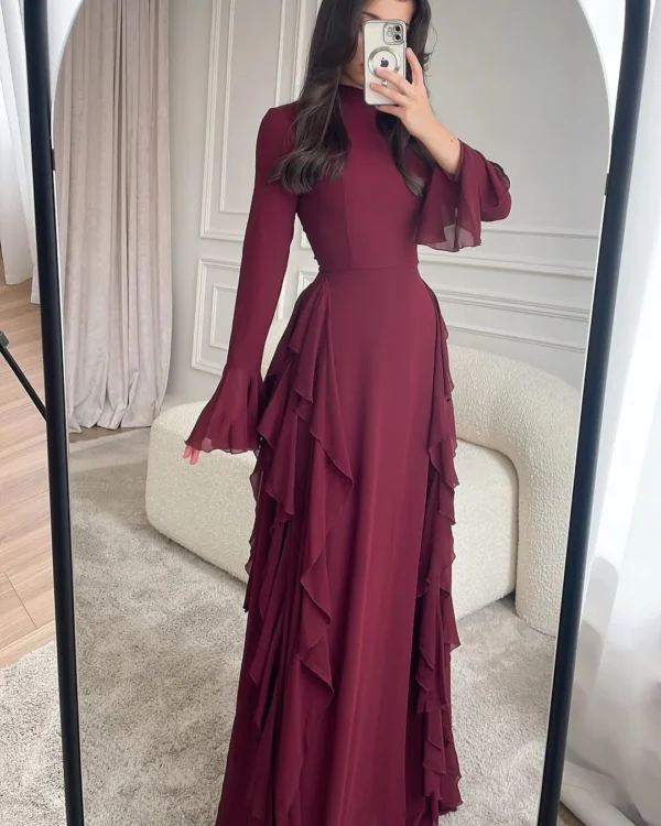 Cascade Ruffle Gown