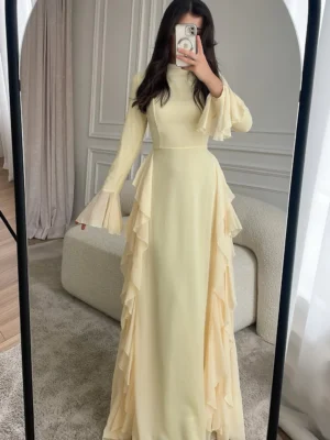 Cascade Ruffle Gown