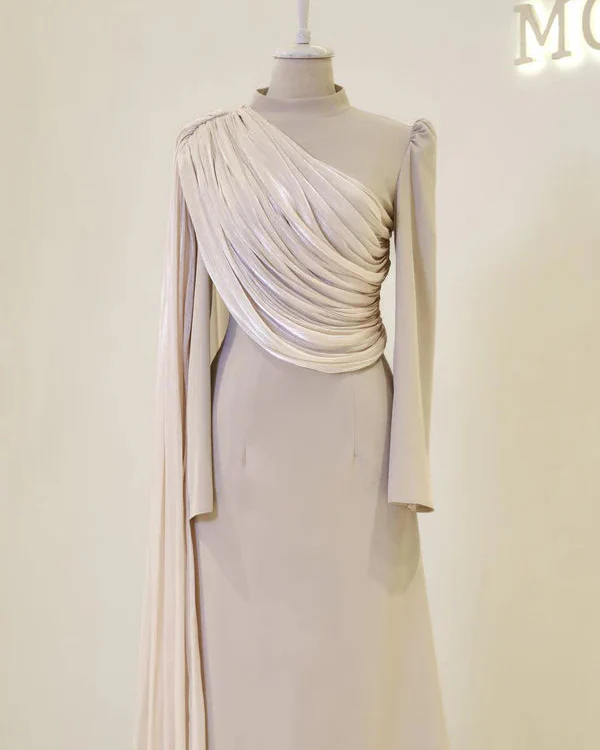 Beige Linen Maxi Skirt