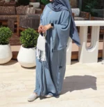 Premium Open Side Khimar with Matching Half Niqab