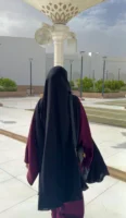 Premium Open Side Khimar with Matching Half Niqab