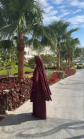 Premium Open Side Khimar with Matching Half Niqab