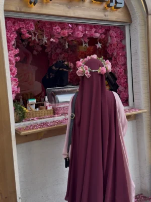 Premium Open Side Khimar with Matching Half Niqab