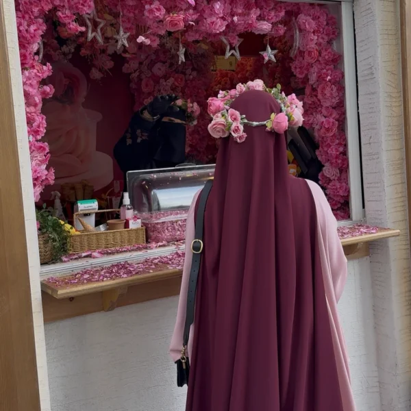 Premium Open Side Khimar with Matching Half Niqab