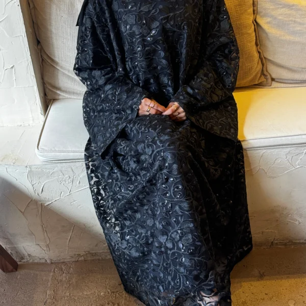 Black Lace Abaya