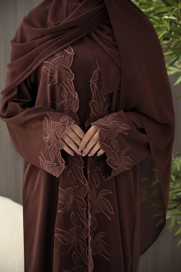 Yara Espresso 3pc Abaya Set