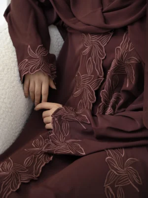 Yara Espresso 3pc Abaya Set