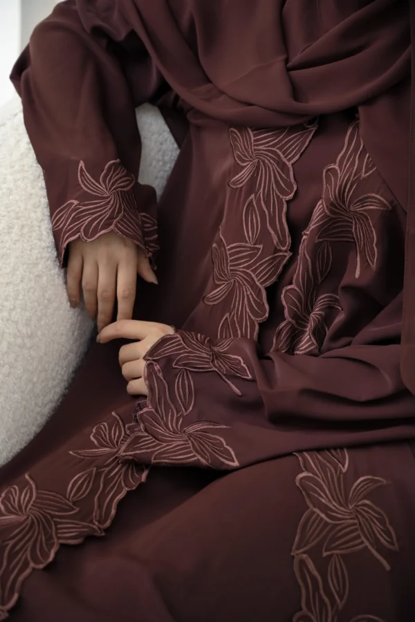 Yara Espresso 3pc Abaya Set