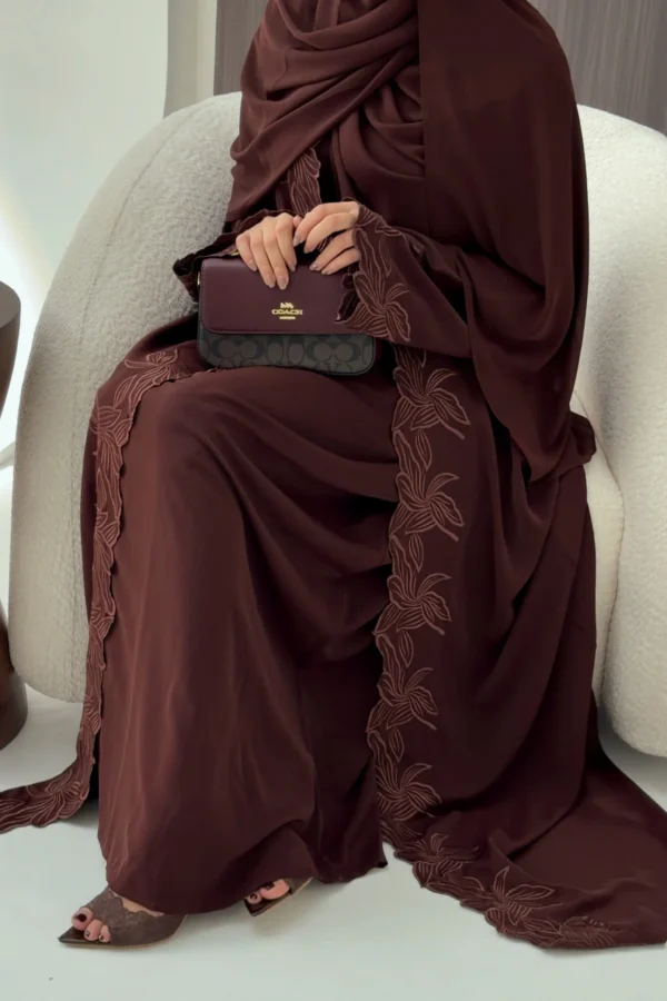 Yara Espresso 3pc Abaya Set