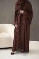 Yara Espresso 3pc Abaya Set