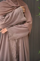 Yara Rose Taupe 3pc Abaya Set