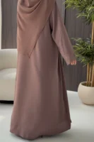 Yara Rose Taupe 3pc Abaya Set
