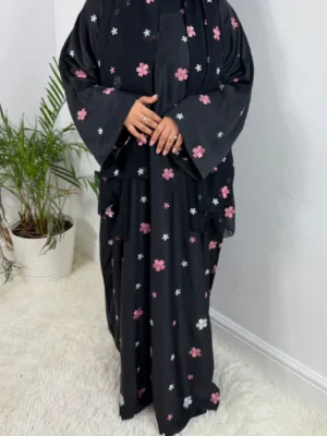 Warda Abaya with Embroidered Hijab