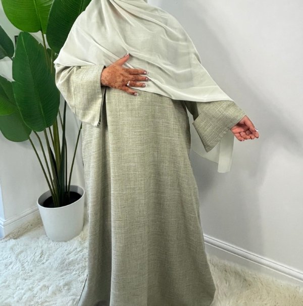 Rawdah Linen Closed Abaya