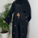 Mona Abaya with Embroidery Scarf