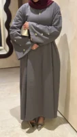 Cotton Abaya - Grey