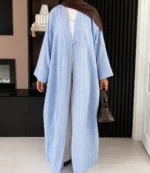Cotton-Linen Stripe Abaya