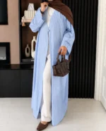 Cotton-Linen Stripe Abaya