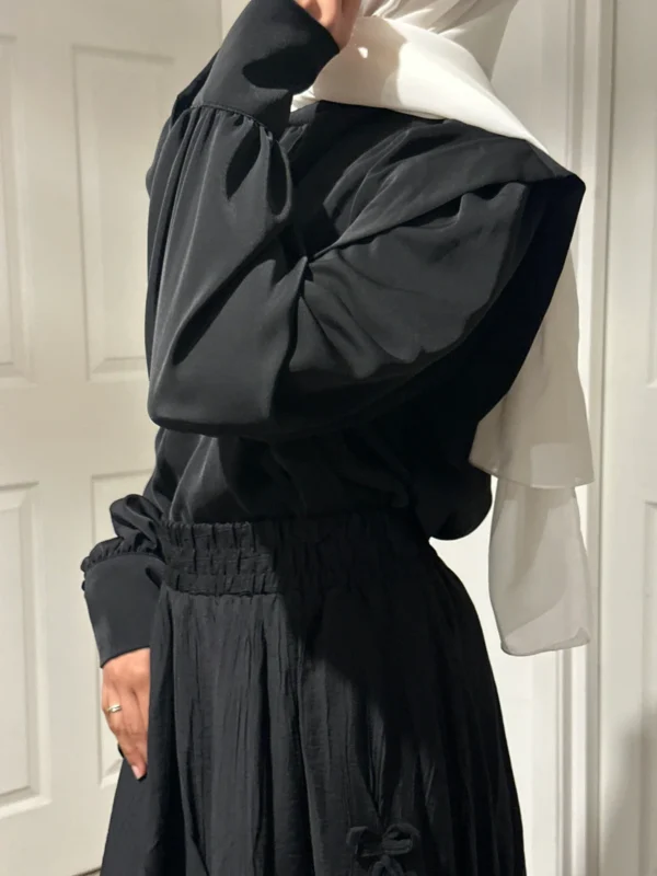Bow Skirt Set - Black