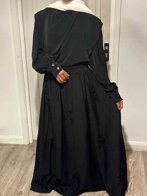 Bow Skirt Set - Black