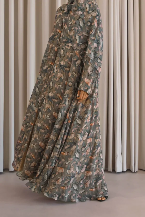 Vintage Garden Double Chiffon Abaya