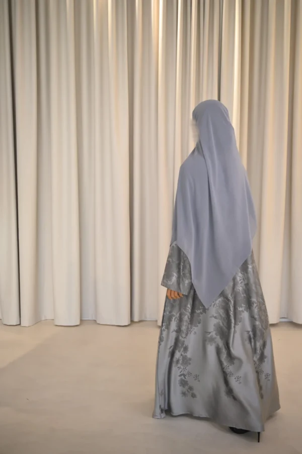 Noura Grey Wrap Abaya
