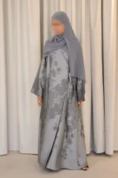 Noura Grey Wrap Abaya