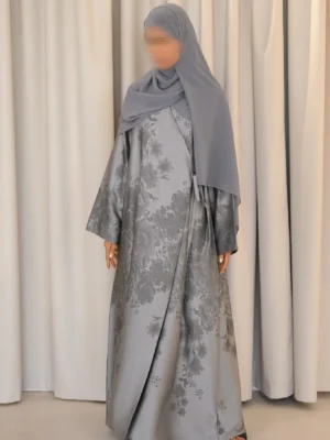 Noura Grey Wrap Abaya