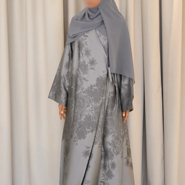 Noura Grey Wrap Abaya
