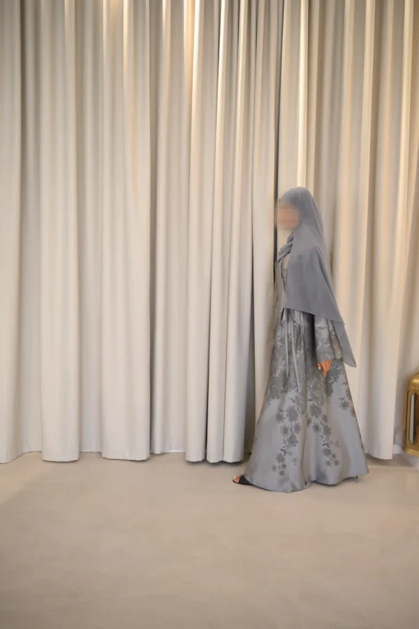 Noura Grey Wrap Abaya