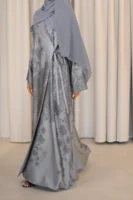 Noura Grey Wrap Abaya