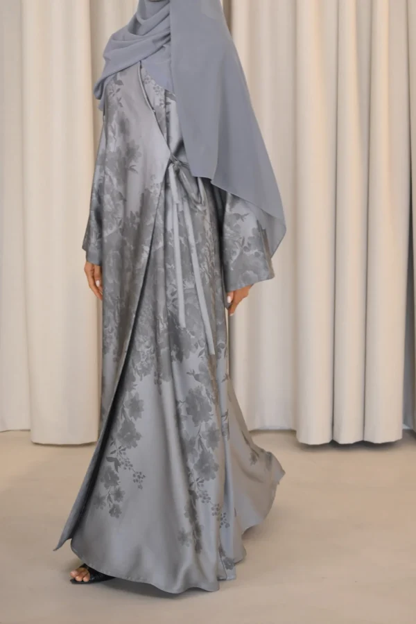 Noura Grey Wrap Abaya