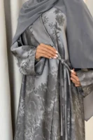Noura Grey Wrap Abaya