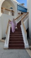 Cotton-Linen Stripe Abaya | Lilac Blush