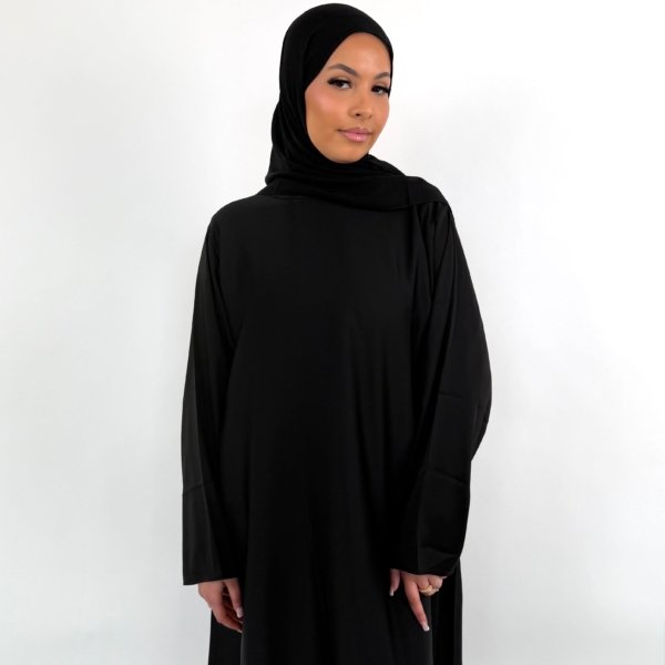 Black Inner Abaya Dress With Pockets