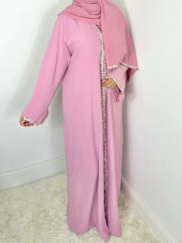 Rawdah Nida Lace Abaya