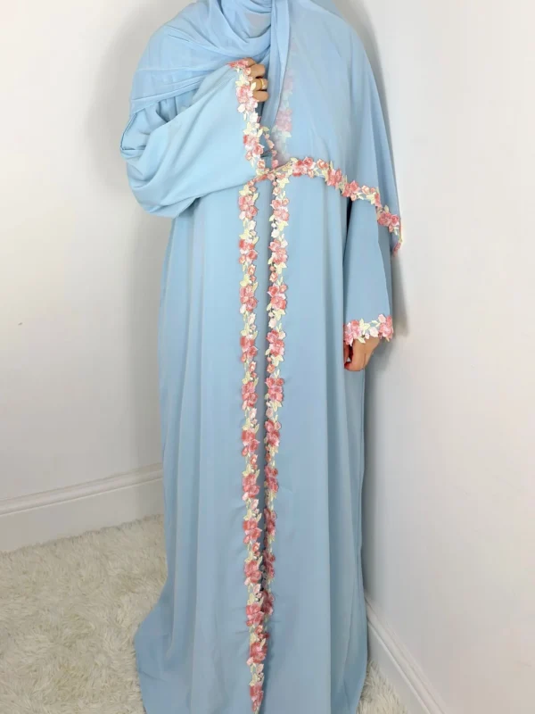 Rawdah Nida Lace Abaya set with inner slip dress
