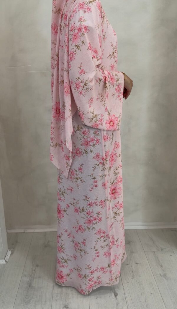 Soft Pink Floral Abaya