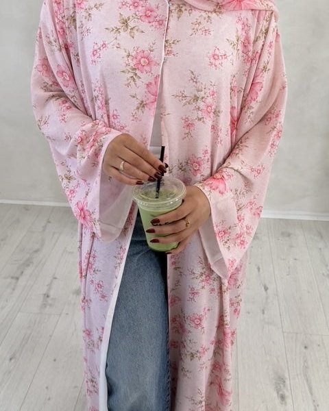 Soft Pink Floral Abaya