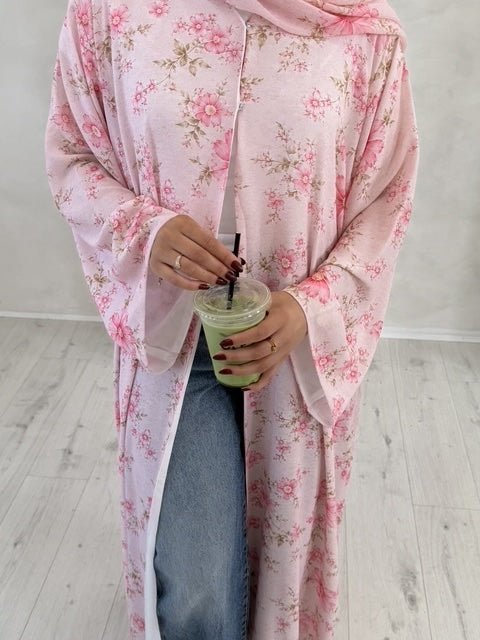 Soft Pink Floral Abaya