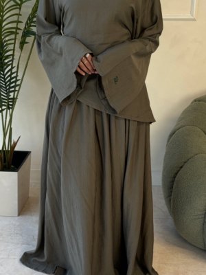 Asymmetrical top and skirt Coord set - Green
