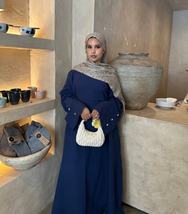 Cotton Abaya - Blue