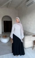 Two Tone Open Abaya