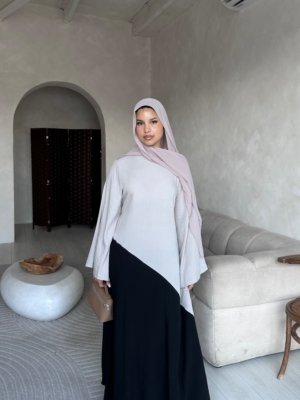 Two Tone Open Abaya