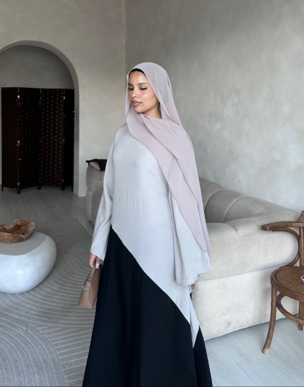 Two Tone Open Abaya