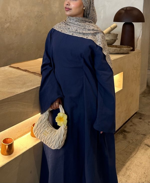 Cotton Abaya - Blue