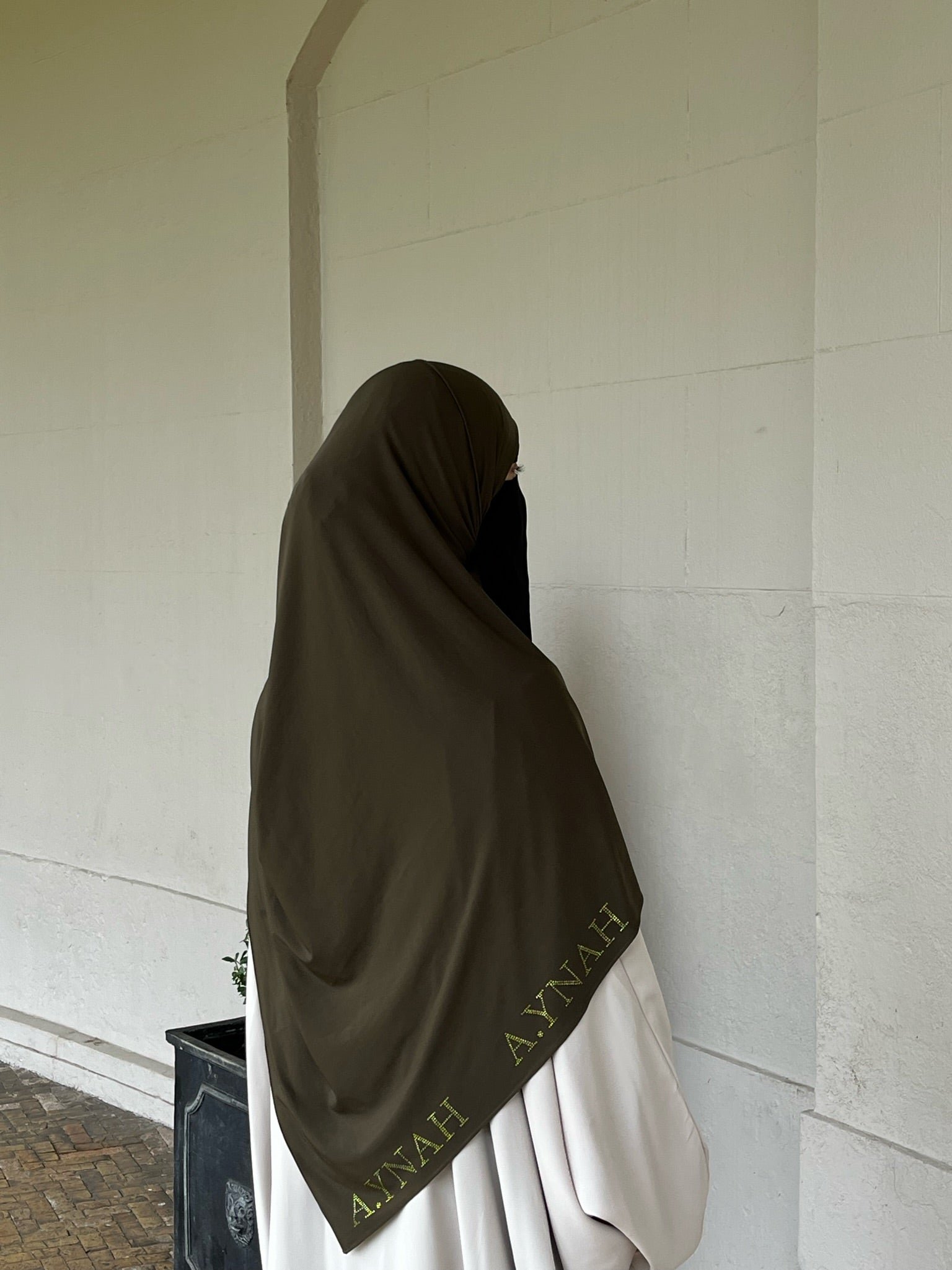 Khaki Rhinestone Hijab