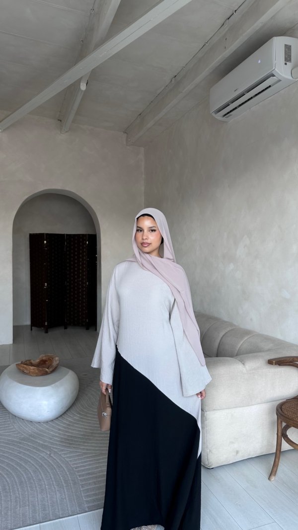 Two Tone Open Abaya