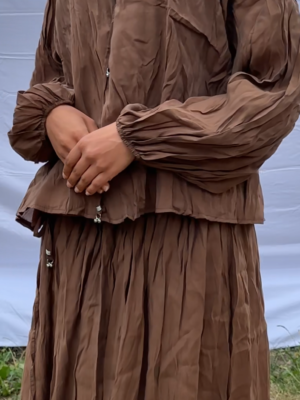 Crimped Skirt Co-ord Set